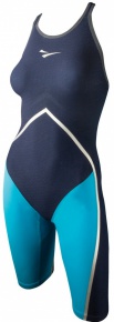 Finis Rival Open Back Kneeskin Navy/Aqua