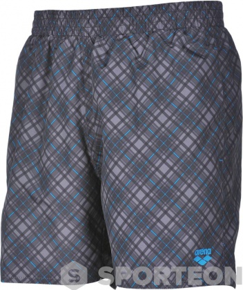 Arena Printed Check 2 Boxer Grey/Turquoise