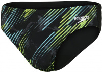 Speedo Allover 7cm Brief Black/Light Adriatic/Acid/USA Charcoal