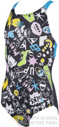 Arena Playful Swim Pro Back One Piece Junior Black/Turquoise