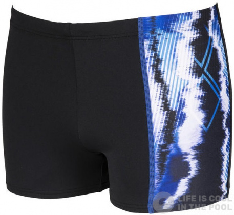 Arena Infinite Stripe Short Black/Neon Blue/Multi