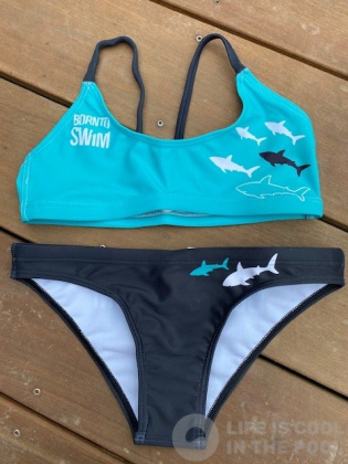 BornToSwim Sharks Bikini Black/Turquoise