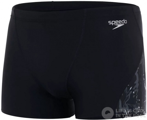 Speedo Allover V-Cut Aquashort Black/White/USA Charcoal