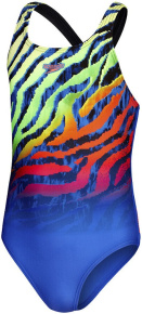 Speedo Digital Placement Medalist Girl Blue Flame/Black/Fluo Green/Orange