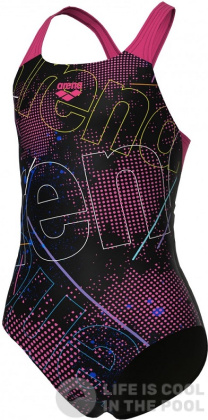 Arena Girls Galactics Swimsuit Swim Pro Back Black/Freak Rose