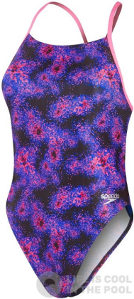 Speedo Allover Digital Lattice Back Hyper Lights Black/Cobalt/Indigo Glow/Orchid