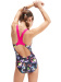 Speedo Allover Splashback Girl Black/Pink/Indigo Glow/Blue/Lumo Green