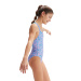 Speedo Printed Medalist Girl Baja Blue/Neon Violet/White