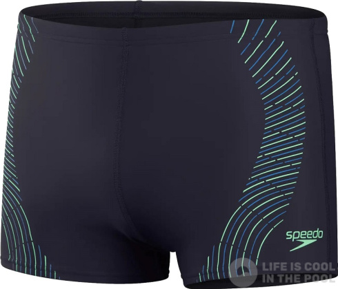 Speedo Duo Logo Print Aquashort True Navy/Harlequin Green/True Cobalt