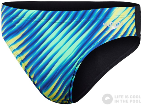 Speedo Allover Digital 7cm Brief Black/True Cobalt