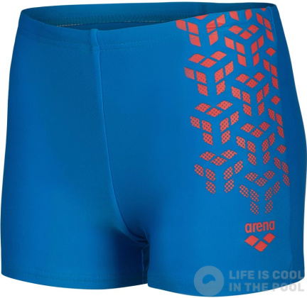 Arena Boys Kikko V Swim Short Graphic Blue China/Calypso Coral