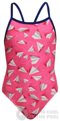 Funkita Paper Pink Single Strap One Piece Girls