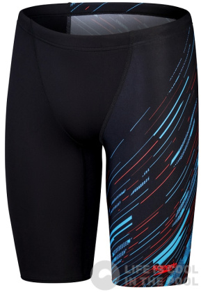 Speedo Hyperboom V-Cut Jammer Black/Picton Blue/Siren Red